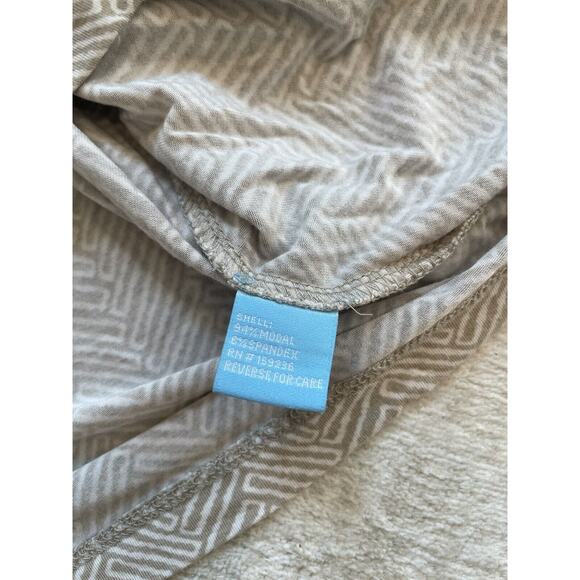 J. McLaughlin Beige White Geometric Pattern Button Sleeve Long sleeve Shirt Smal - Picture 5 of 6